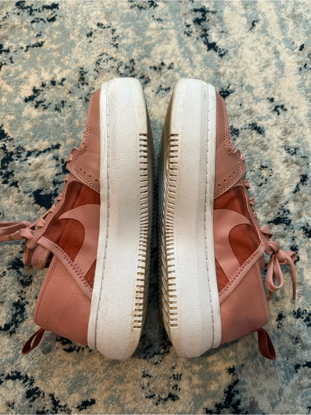 Nike Court Vision Alta platform sneakers in rust pink